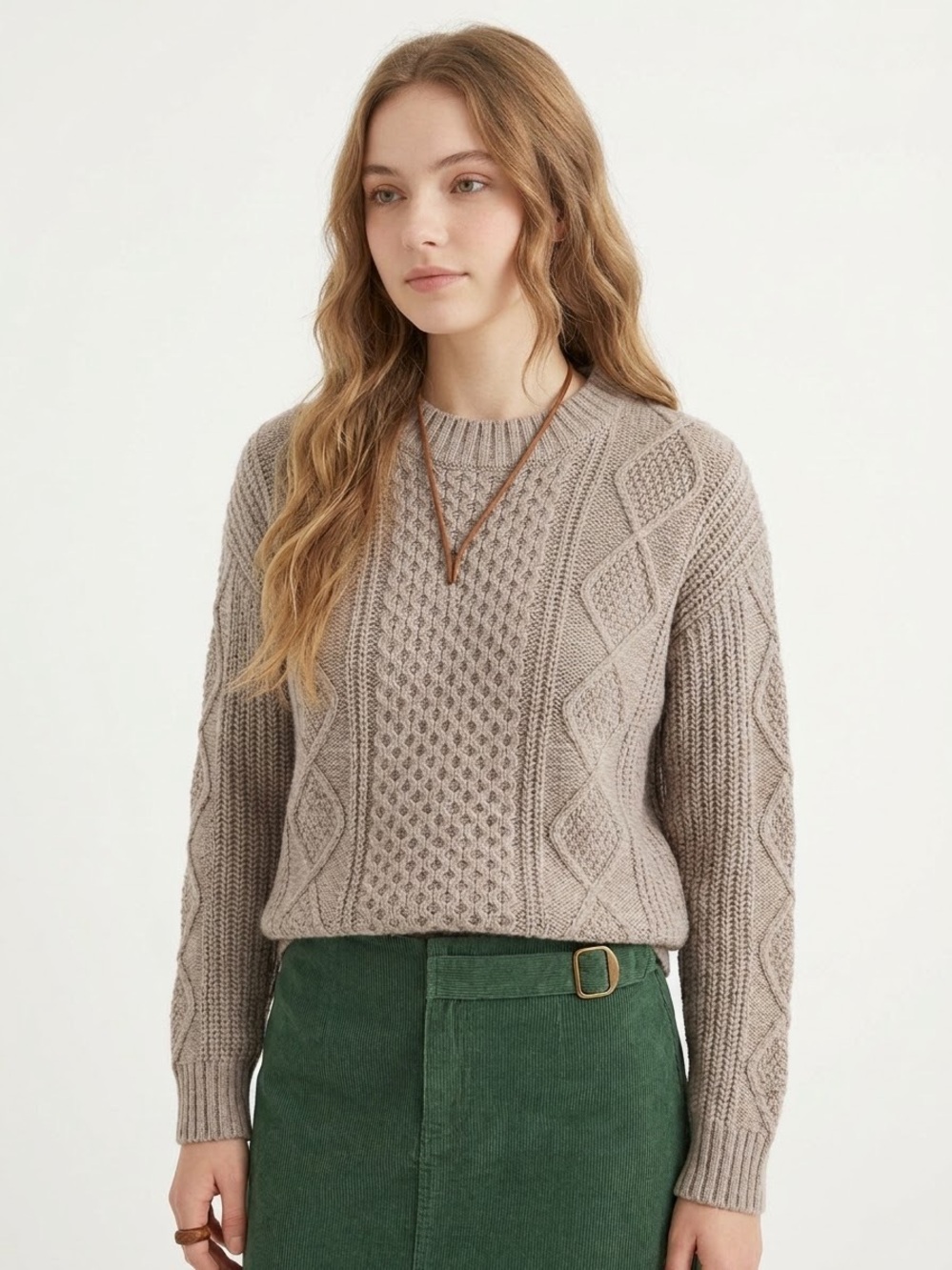 Banana Republic Cable Knit Sweater Fishermancore Chunky Boho Cottagecore Earthy